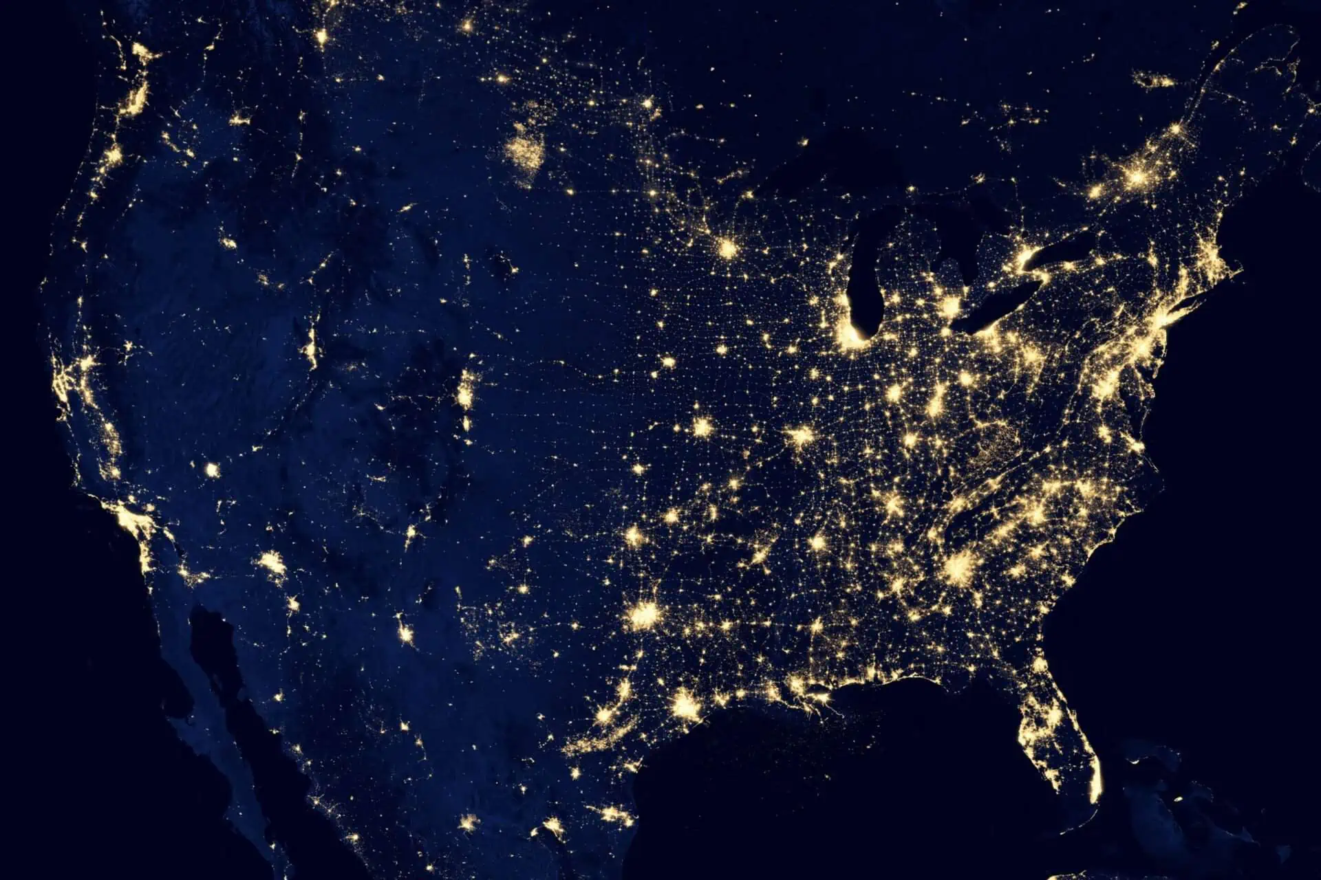 Nighttime Photo of the US from Space